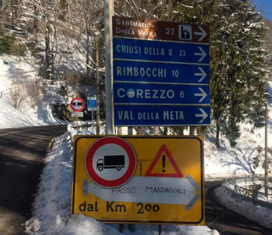 Passo dei Mandrioli chiuso nel tratto romagnolo. Percorribile quello toscano