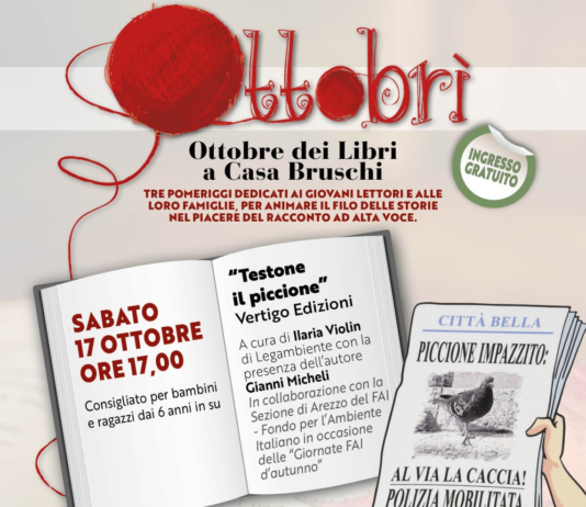 Appuntamento gratuito a Casa Bruschi con il libro “Testone il piccione”
