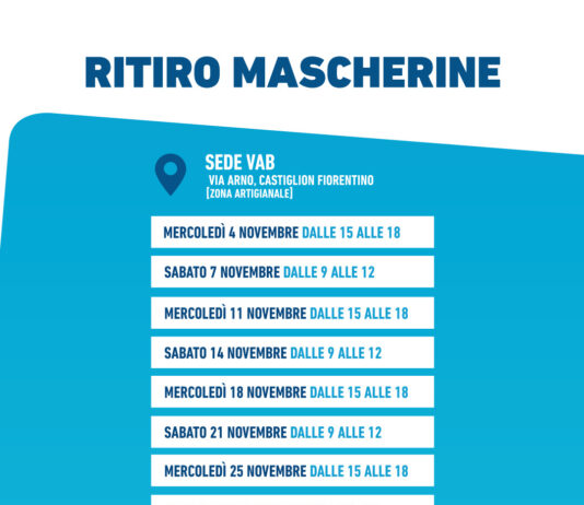 Distribuzione delle mascherine a Castiglion Fiorentino