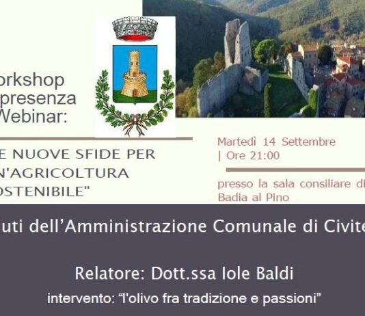 “Le nuove sfide per un’agricoltura sostenibile”. Workshop in presenza e webinar a Civitella