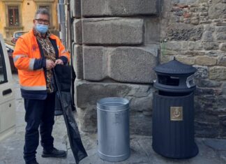Cortona, ecco i nuovi cestini per il centro storico