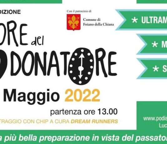 Foiano della Chiana: sabato l’8ᵃ Edizione della maratona “6 Ore del Donatore”