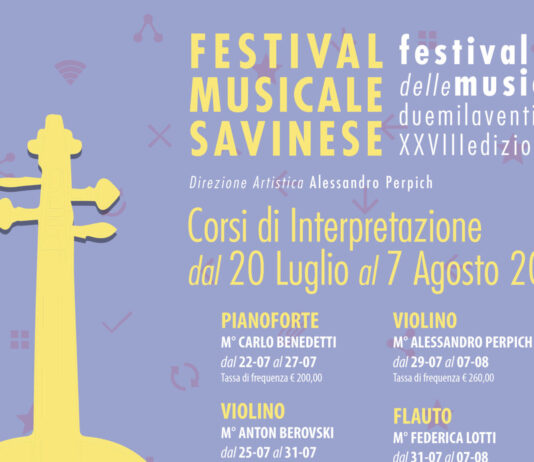 Aperte le iscrizioni ai corsi di interpretazione del Festival Musicale Savinese