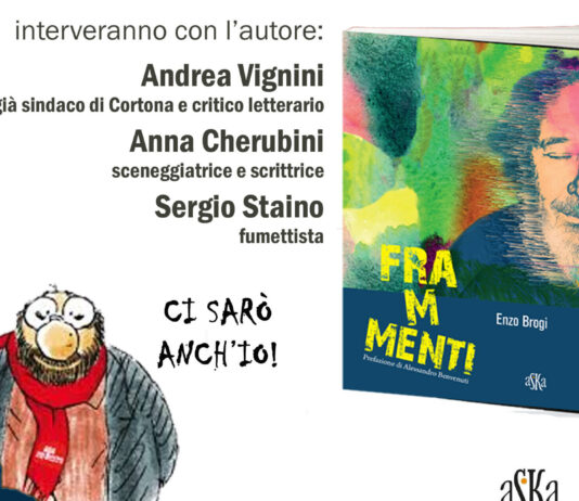 Cortona: stasera la presentazione di “Frammenti” di Enzo Brogi