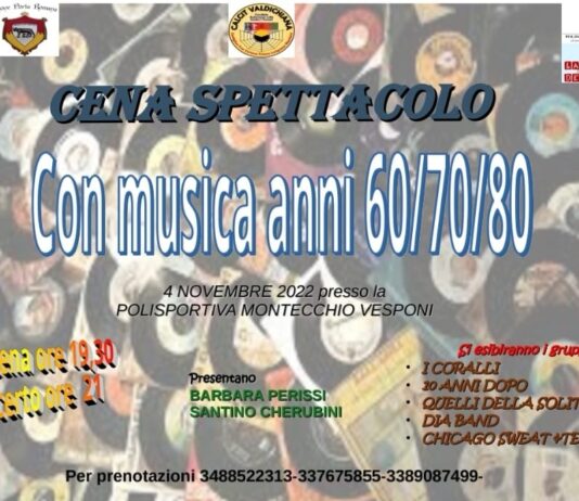 Cena e concerto per il Calcit a Montecchio Vesponi