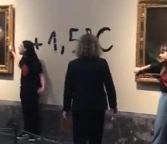 Spagna, ambientalisti si incollano a quadri di Goya
