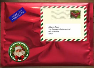 Porta la gioia del Natale con una vera lettera cartacea con il sigillo d’oro impresso da Babbo Natale in persona!