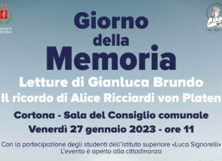 Cortona celebra il Giorno della Memoria con le letture di Gianluca Brundo e il ricordo di Alice Ricciardi von Platen