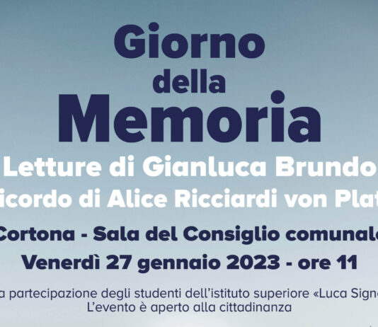 Cortona celebra il Giorno della Memoria con le letture di Gianluca Brundo e il ricordo di Alice Ricciardi von Platen