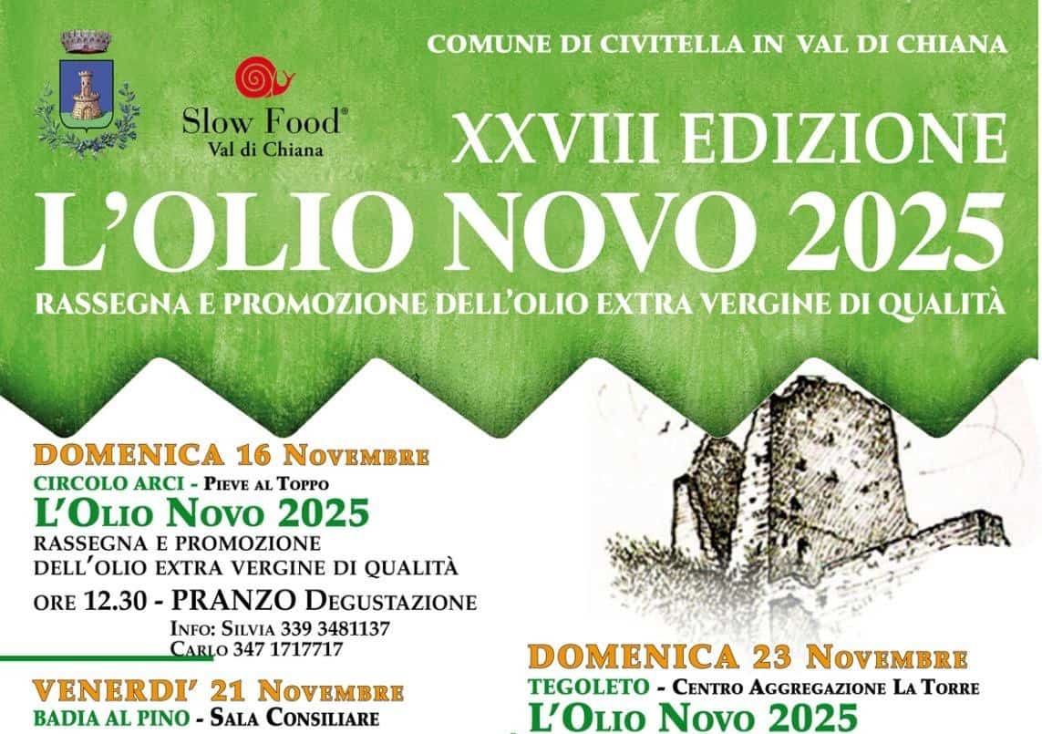 Civitella in Val di Chiana: Torna l’appuntamento con L’Olio Novo
