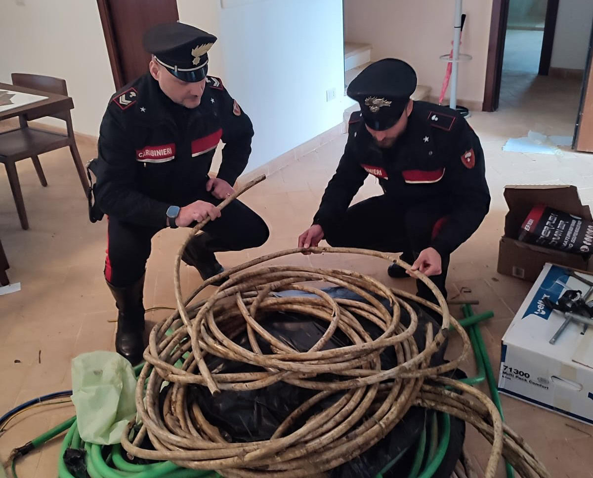 I Carabinieri di Cortona arrestano due persone per furto di rame