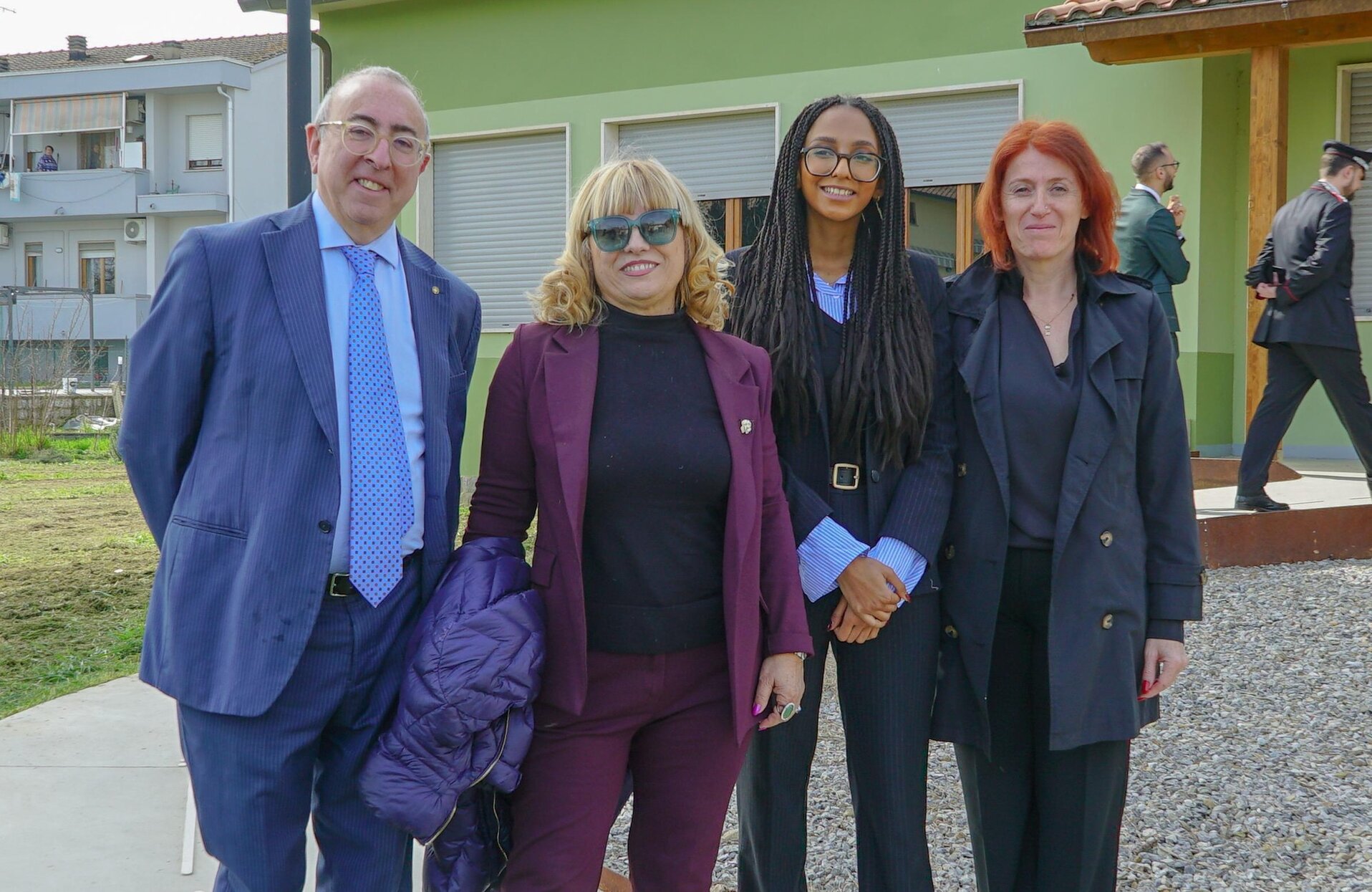 Marciano della Chiana: Mia Diop al cantiere degli appartamenti confiscati alla mafia